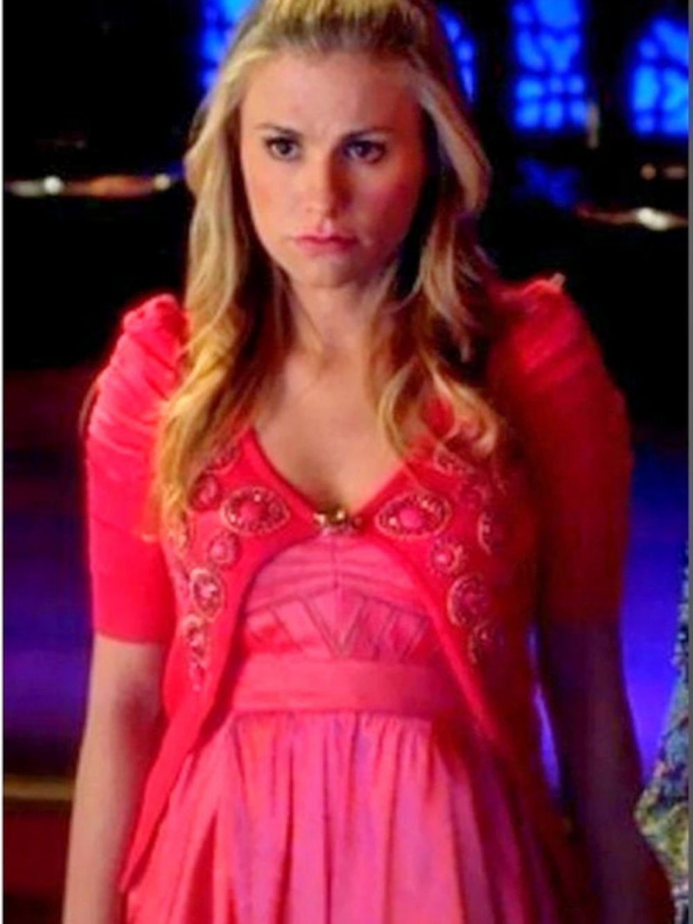 VTG worn in"TRUE BLOOD"INC International Concepts Pink Jeweled CardiSweater Sz2X